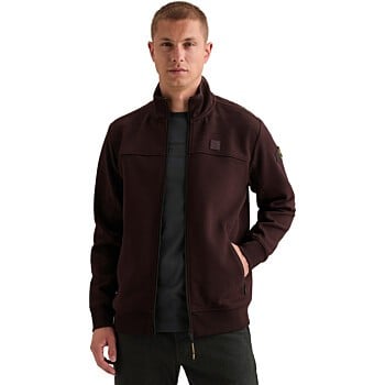 Zip jacket interlock sweat Dark Aubergine