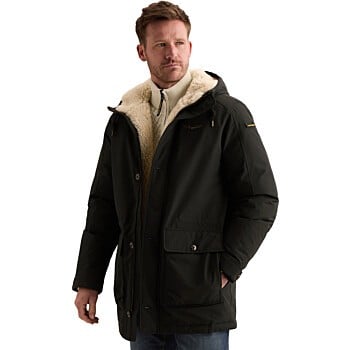 Semi long jacket B9 AVIATION PARKA Black