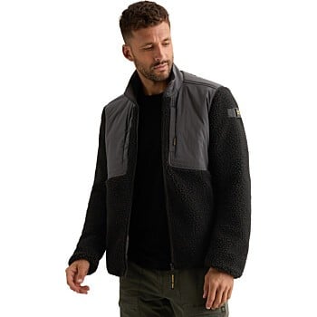 Bomber jacket sherpa nylon mix jac Obsidian