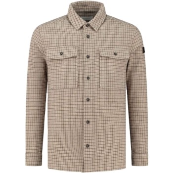 Heritage pattern over shirt with tw brown
