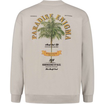 Crewneck with small logo on chest a sand