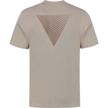 T-shirt with front print and back print taupe