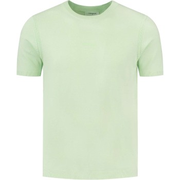Knitted tshirt with small logo on c lt green