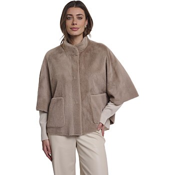 Faux fur cape