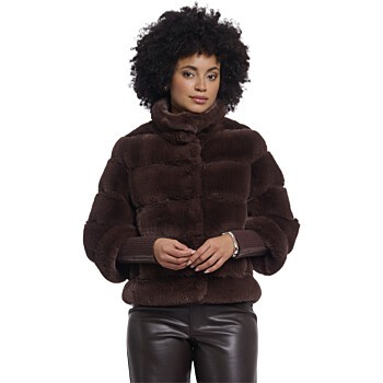 Jacket with rib cuffs