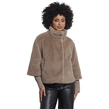 Jacket with rib cuffs