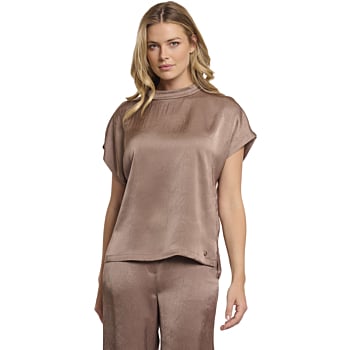 Short sleeve top with high neck