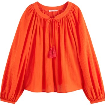 Balloon sleeve top Candy Red