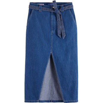 Summery skirt with belt washed indi washed indigo