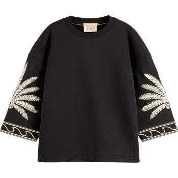 Embroidered sweatshirt evening black