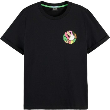 Regular fit t-shirt in organic cott black