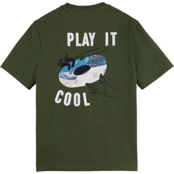 Play it cool applique t-shirt field green