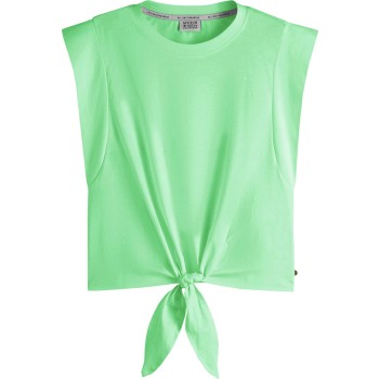 Relaxed-fit knotted t-shirt bright parakeet