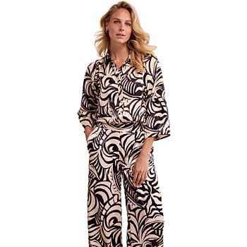 Blouse Print Black & Stone