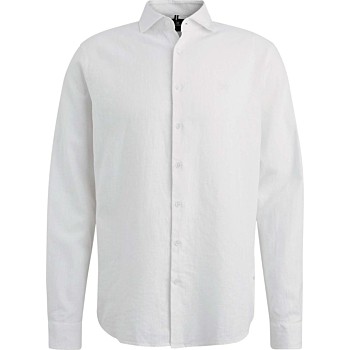 Long Sleeve Shirt Linen Cotton ble Bright White