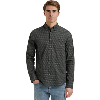 Long Sleeve Shirt Print on Poplin Sky Captain