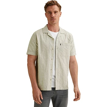 Short Sleeve Shirt Leaf Jacquard Tea