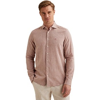 Long sleeve shirt Linen cotton ble Burlwood