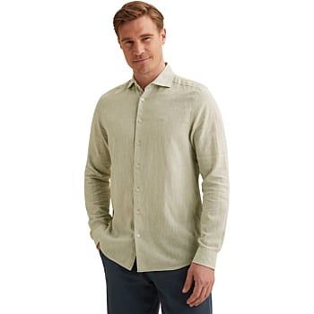Long sleeve shirt Linen cotton ble Aqua Gray