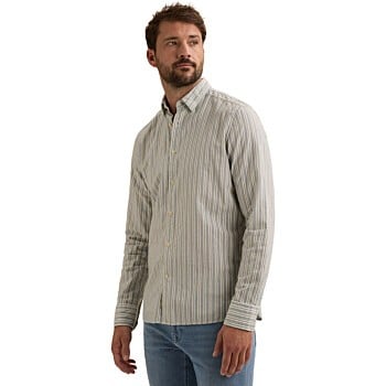 Long sleeve shirt Yarn dye Stripe China Blue