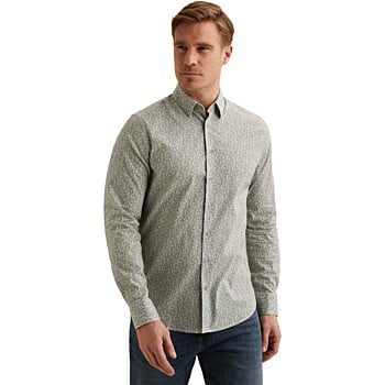 Long sleeve shirt Print on poplin Cloud Dancer