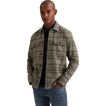 Long sleeve shirt Check Brushed Mo Greige