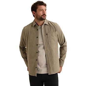 Long sleeve shirt Brushed herringb Plaza Taupe