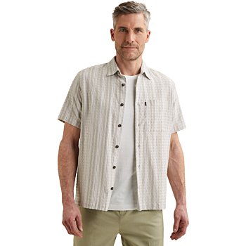 Short Sleeve Shirt YD Dobby stripe Tea