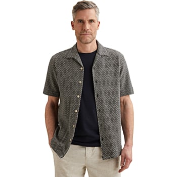 Short Sleeve Shirt Yarn dyed Jerse Midnight Navy