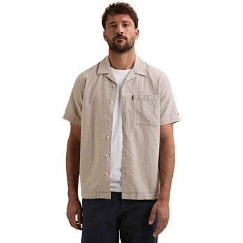 Short Sleeve Shirt Linen Cotton bl Pure Cashmere