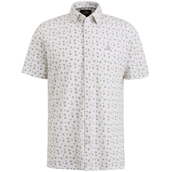 Short sleeve shirt print at pique bright white