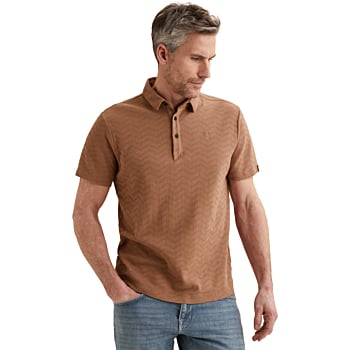 Short sleeve r-neck jacquard jerse Burlwood