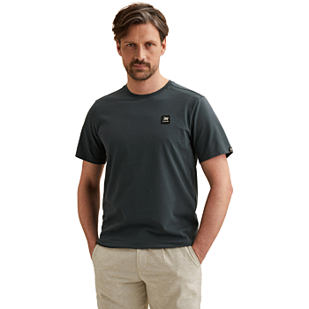 Short sleeve r-neck cotton elastan Midnight Navy