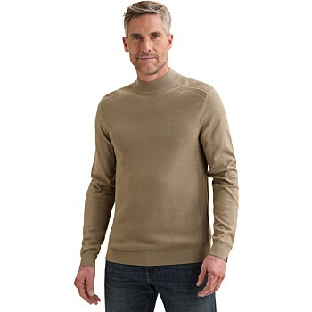 Mock neck cotton modal Greige