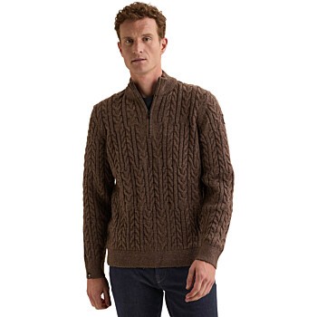 Half zip collar wool blend Moonscape