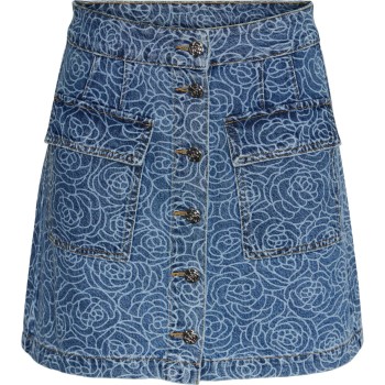 Yasrosalyn hw mini skirt s. medium blue denim/ro