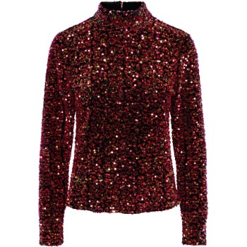 Yaspinko sequin ls blouse - show black/pink irides