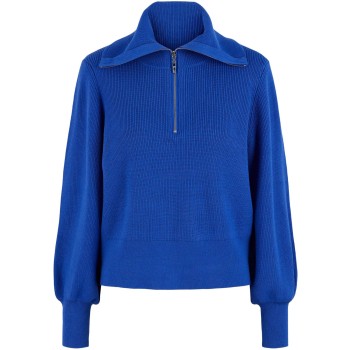Dalma ls zip knit pullover s. noos dazzling blu