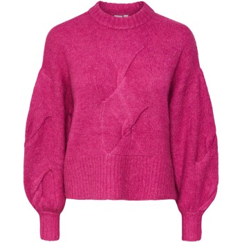 Yaslexu ls knit pullover rose violet