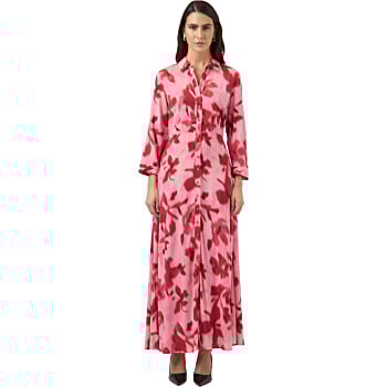 YASSAVANNA LONG SHIRT DRESS S. NOOS Moonlite Mauve