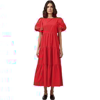 YASCOLEA SS ANKLE DRESS S. NOOS Fiery Red
