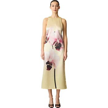 YASORCHIDA SATIN LONG DRESS S. - SHOW Anise Flower