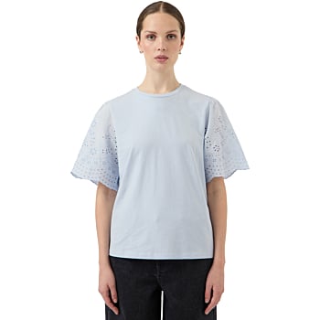 YASLEX SS TOP W. EMB SLEEVES S. NOOS Skyway
