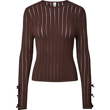 YASNORLA LS KNIT PULLOVER S. Coffee Bean