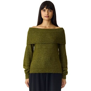 YASJOHI OS WOOL BLEND PULLOVER S. NOOS Fir Green