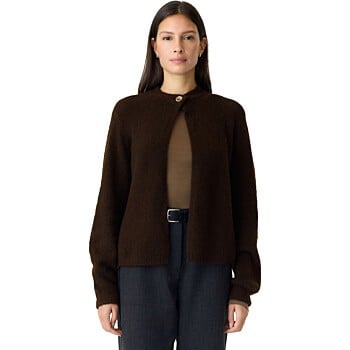 YASENYA LS KNIT CARDIGAN S. Coffee Bean/Melange