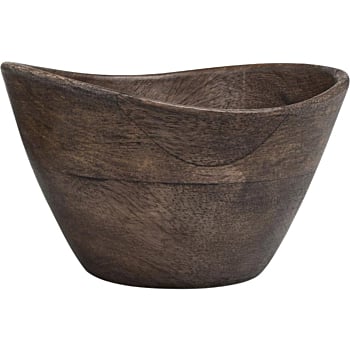 Minischaaltje van mangohout DARK BROWN