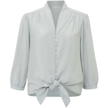 Button up blouse pearl blue