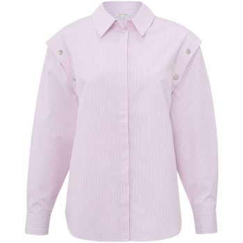 Striped blouse with buttons lady pink dessin