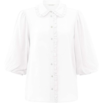 Blouse with ruffles OFF WHITE